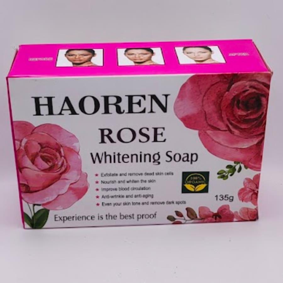 Haoren Rose Whitening Soap – Jabón Aclarante de Rosa (135 g)